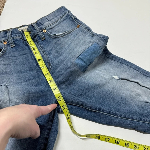 Madewell Cruiser Straight Crop Jeans in Patched Up Edition Size 27 - Picture 7 of 12